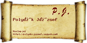 Polyák József névjegykártya